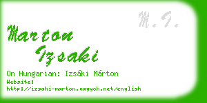 marton izsaki business card